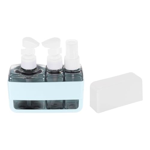 Travel Toiletries Bottles Set, Reusable 3-in-1 Kit Liquid Bottles Containers Leak Proof Spray & Lotion with Labels - Fitting for (Travel/Hotel/Gym/Perfume), 3Pcs & 50/100ml & Blue - color: Blue