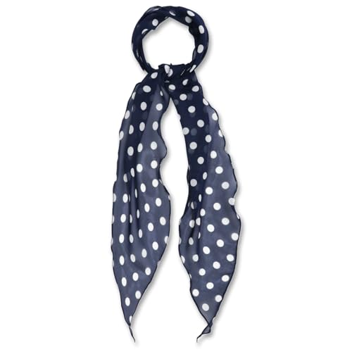 Polka Dot Scarf for Women, Chiffon Womens Scarves for Travel Date - color: Blue