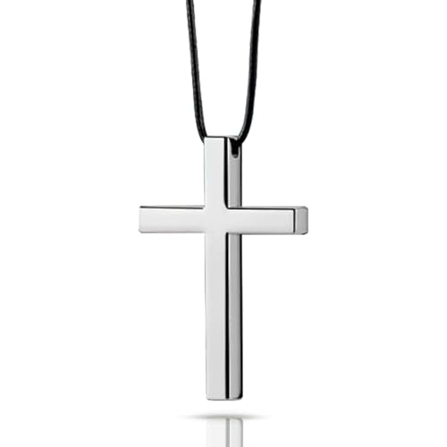Cross Hanging Ornaments for Rear View Mirror - Metal Car Charm, Auto Ornament, Cross Pendant Decoration for Truck, Home Decor (Silver) - color: Silver