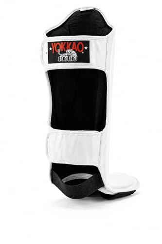 YOKKAO Matrix Muay Thai Kickboxing MMA Shin Guards with Knee Guards - color: Matrix White, size: Small