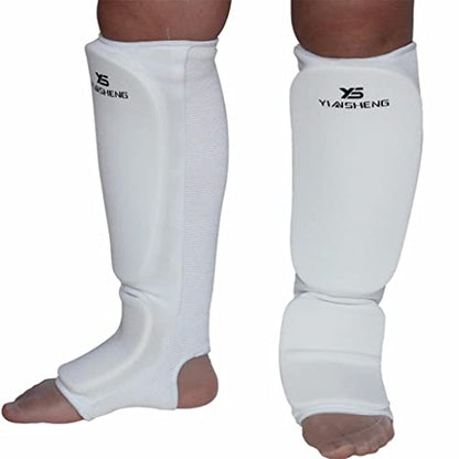 harayaa 2 Pieces Shin Instep Guards Shin Instep Protector Muay Thai Taekwondo Leg Pads Foot Guard with Thick Sponge Padding Non-Slip Rubber Material Suitable