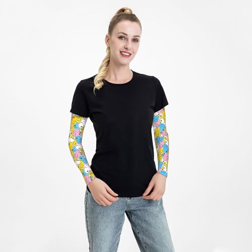 Arm Sleeves Outdoor Garden Sports Cooling Sun Sleeve for Women Men Farm - color: Cute