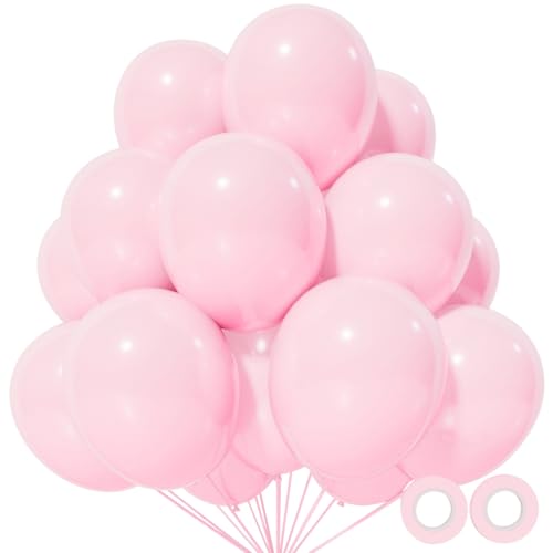 110pcs Light Pink Balloon 12 inch, Light Pink Latex Balloons for Birthday Party Baby Shower Wedding(with 2 Ribbons). - color: A19-light Pink, size: 12inch(normal)