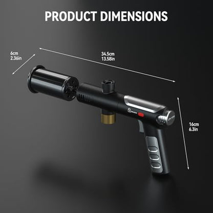 Propane Torch Gun with One-Touch Max Fire, Powerful Handheld Cooking Blow Torch with a Safety Lock for Sous Vide Searing Steak, Grill, Charcoal Starter, Campfire, Weeding, Tank Not Included (Black) - color: Black