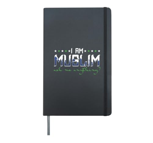 Muslim Proud Ask Me Anything Mosque Believer Islam Gift Hardcover Journal, Black