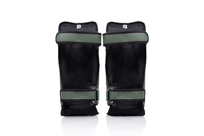 Fairtex SP3 Lightweight Shin Guards, Muay Thai MMA Avoid Shin Splints Gear | Featherweight synthetic shell with high-density padding. Articulated lower-leg armor enhances mobility and leg protection - color: Green Olive, size: Small/Kids