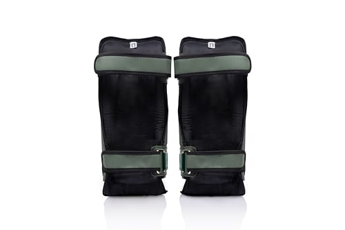 Fairtex SP3 Lightweight Shin Guards, Muay Thai MMA Avoid Shin Splints Gear | Featherweight synthetic shell with high-density padding. Articulated lower-leg armor enhances mobility and leg protection - color: Green Olive, size: X-Large