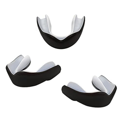3 Pack Kids Youth Mouth Guard Football Sports Braces Mouthguards for Mouthpiece Boys Teeth for MMA Boxing Rugby Kickboxing Taekwondo Softball Lacrosse to Braces EVA (Black) - color: Black