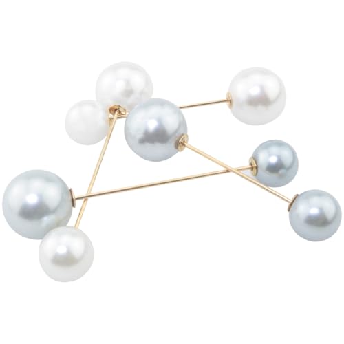 ZCZQC 6PCS Women's Fake Pearl Brooch Sweater Shawl Clip Full Clothes Simple Pin Anti-skidding Waist Pearl Buttons For Scarf Collar Cardigan