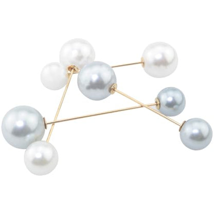 ZCZQC 6PCS Women's Fake Pearl Brooch Sweater Shawl Clip Full Clothes Simple Pin Anti-skidding Waist Pearl Buttons For Scarf Collar Cardigan