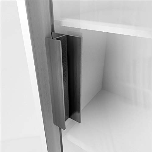 HRX Self-Adhesive Edge Fingerpull Door Handle - Easy to Install Screwless Peel and Stick on Glass, Wood, Metal, Plastic - Sliding Doors Knob for Kitchen Fronts, Drawers & Dressers Panels - 2 Pack - color: Clear Anodized