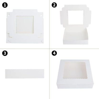 Yeplan 10 Pcs Pie Boxes,10x10x2.5 inches Bakery Boxes with Window,Cookie Boxes for Pie,Donuts,Chocolate,Dessert,Pastry,Muffins - color: 10 Packs-Pie Boxes
