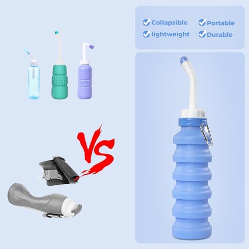550ML Portable Foldable Bidet Bottle, Blue– Travel-Friendly, Leak-Proof, Personal Hygiene Bidet for Home, Office, Outdoor & Postpartum Care