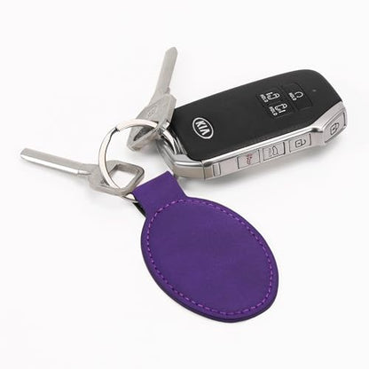 LaserGram Oval Keychain, Allah 1, Personalized Engraving Included (Dark Purple) - color: Dark Purple