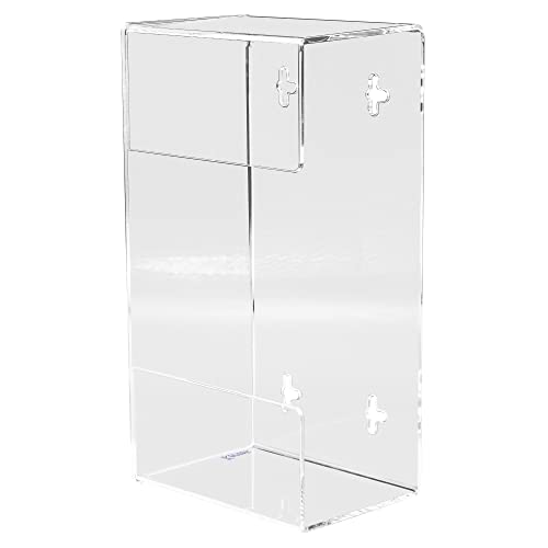 Kantek Wall Mounted Acrylic Glove Box Holder Dispenser, Single Box Capacity, for Use in Food Service, Healthcare, Hospitals, Restaurants, 10.3" x 3.8" x 5.3", Clear - size: Single