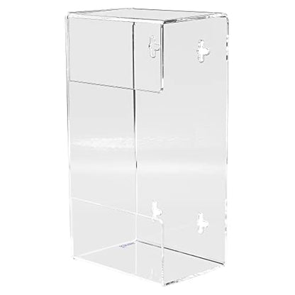 Kantek Wall Mounted Acrylic Glove Box Holder Dispenser, Single Box Capacity, for Use in Food Service, Healthcare, Hospitals, Restaurants, 10.3" x 3.8" x 5.3", Clear - size: Single