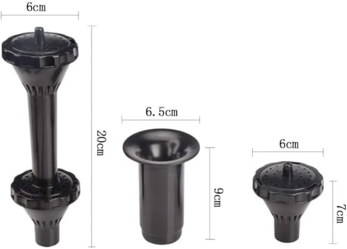RUIAN Fountain Pond Nozzles, Solar Fountain Water Feature Pond Pump Accessories Fountain Nozzles Replacement Parts Set for Garden/Fish Tank (2 Layers) - color: BlackA