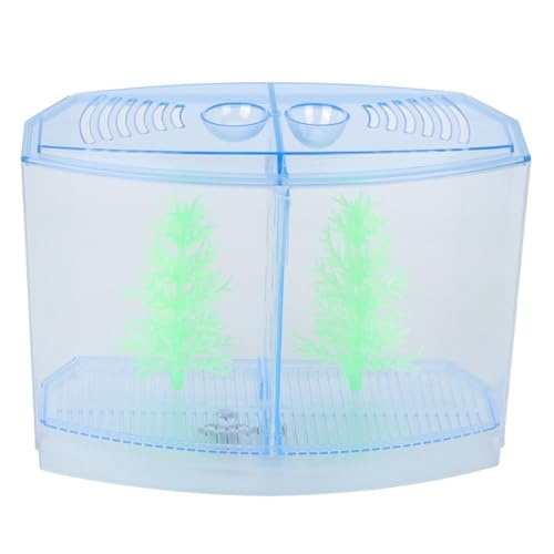 Mini Fish Breeding Box Acrylic Isolation Tank with Dirt Groove for Aquarium Fish Observation and Protection (Double) - size: Double