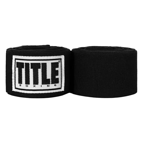 Title Boxing 세미 엘라스틱 533.4cm(210인치) 엑스트라 롱 핸드 랩: 복싱 랩, 복싱 글러브를 위한 핸드 랩, 복싱 핸드 랩, 복싱 장비, 손목 랩 복싱, 엑스트라 롱 핸드 랩 - size: 대형