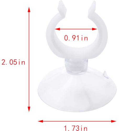 ZCZQC 6PCS Aquarium Suction Cup Clips Air Tube Clamps Plastic Transparent 23mm Specialized for Fixing Thermometers on Fish Tank Glass Surfaces Air Tube Installation Suction Cups