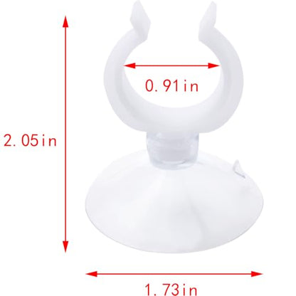 ZCZQC 6PCS Aquarium Suction Cup Clips Air Tube Clamps Plastic Transparent 23mm Specialized for Fixing Thermometers on Fish Tank Glass Surfaces Air Tube Installation Suction Cups