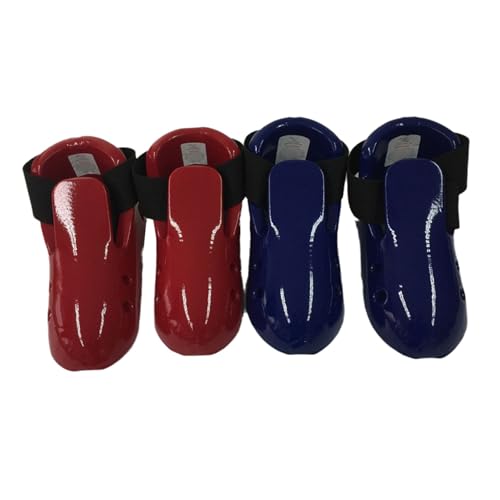 Taekwondo Foot Protector Karate Guard Martial Art Foam Shoes with Adjustable Strap for Sparring - color: Blue S