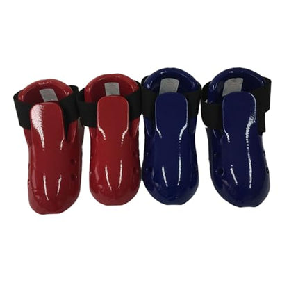 Taekwondo Foot Protector Karate Guard Martial Art Foam Shoes with Adjustable Strap for Sparring - color: Blue S