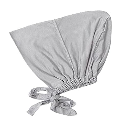 Chiffon Hijab with Undercap Fashion Solid Color Chiffon Head Wraps Under Scarf Caps Muslim Fashion Bandage - color: Grey