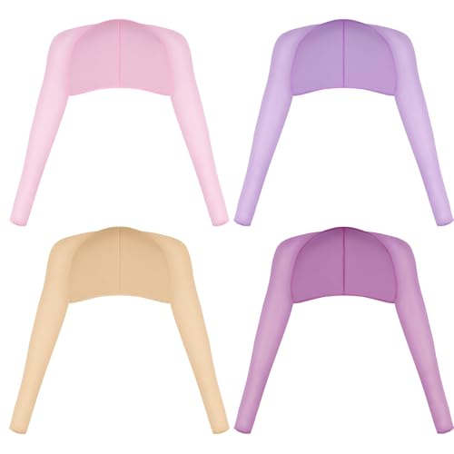 Yookat 4 Pieces Cooling Shawl Golf Cooling Shawl Arm Sleeve Sun Protection Golf Shrug for Women Men Outdoor Sports - color: Pink, Dark Purple, Purple, Nude