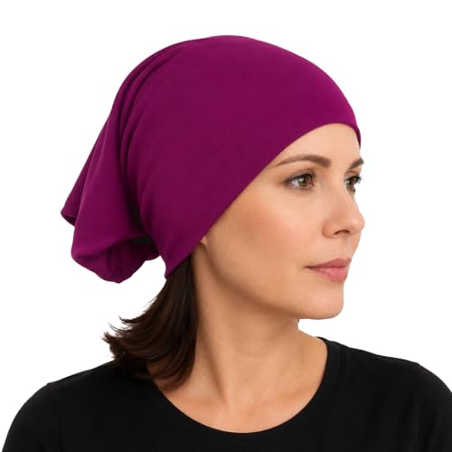 Cotton Under Scarf Cap for Women Islamic Hijab Undercap - color: Dark Violet #35