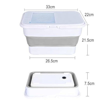 Collapsible Bucket,13 L Foldable Fish Bucket with Lockable Lid,Multifunctional Container for Live Fishing Lure,Collapsible Washing up Bowlfor Home & Car (Grey) - color: Gray