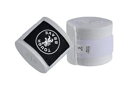 Boxing Hand Wraps 4-Pack for Men & Women | 196" (5m) Elastic Hand Wraps for Boxing, MMA & Muay Thai | Wrist Protection, Knuckle Support, Breathable Cotton