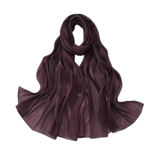 SUNDSGT Hijab Scarf for Women Silk Feeling Hijabs for Women Muslim Lightweight - color: Reddish Brown
