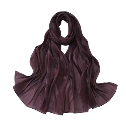 SUNDSGT Hijab Scarf for Women Silk Feeling Hijabs for Women Muslim Lightweight - color: Reddish Brown