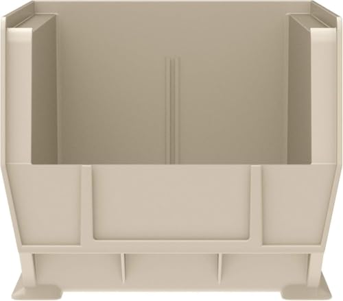 Akro-Mils 30240 AkroBins Plastic Storage Bins, 15"x8"x7", Stone, 12-Pack | Space-Saving Stackable Bins for Garage, Pantry, Craft Organization - color: stone