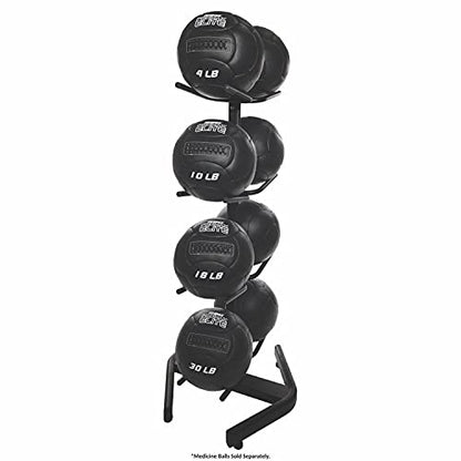 Champion Sports Rhino Promax Wall Balls - Soft Shell Non-Slip Grip for Weightlifting, Plyometrics, Cross Training, & Home Gym - style: U-Ring Double Storage Tree