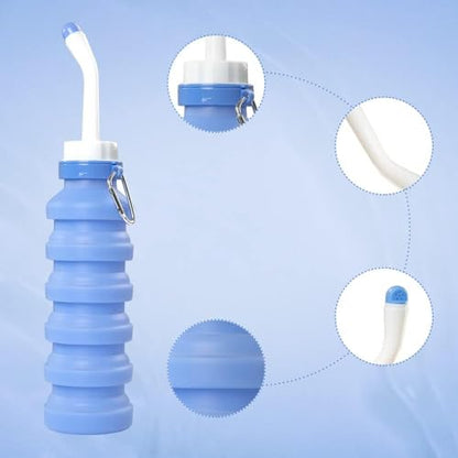 550ML Portable Foldable Bidet Bottle, Blue– Travel-Friendly, Leak-Proof, Personal Hygiene Bidet for Home, Office, Outdoor & Postpartum Care