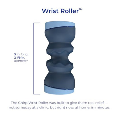 Chirp Wrist Roller, Forearm Strengthener & Wrist Exerciser for Carpal Tunnel Comfort, 1lb Weighted Grip Trainer with Massage Nodes & Scraping Edge, Pronation Curl Pressure Tool for Men Women