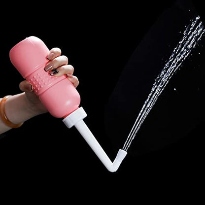 페리 보틀 450ml 산후 회 클렌징 병, 여성 케어 산후 회 클렌징 425.2g(15온스) 휴대용 비데 여행용 비데 방수 보관 가방 포함 (핑크+블루) - size: 2 pcs x 450 ml