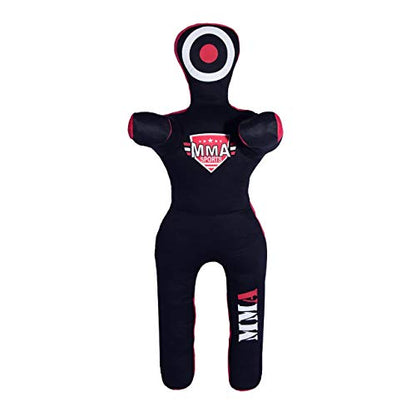 Kids Grappling Standing Dummy - Unfilled – Wrestling, Jiu-Jitsu, MMA Training Dummy with Moveable Arms and Legs – Durable Polyester Fabric - color: Black-Stand, size: 3 ft-36 Inch