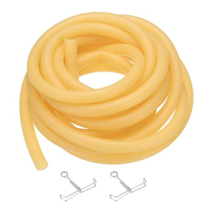 PATIKIL Rubber Tubing, 10mmx14mmx5m Tubing Tube with Hose Clamps, Soft Hose Line Pipe for Multipurpose Industrial Aquarium, Yellow - size: 10mmx14mmx5m