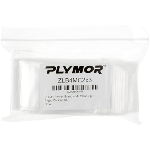 Plymor 2 x 3 inch, 4 Mil Zipper Reclosable Bags (Case of 10,000) | Heavy-duty plastic for jewelry, beads, rings, earrings, pills, vitamins, spices, coins, screws & small parts - size: 2" x 3" (10,000 Count)