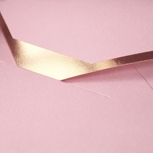 Money Envelopes – V-Flap Foil Border Luxury Gifting Money Envelopes (3" x 7") – Perfect for Weddings, Invitations, Baby Showers, Photos, Graduations, and Birthdays (Pink) - color: Pink