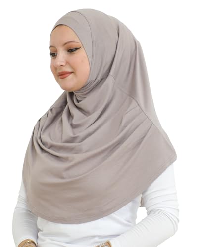 Prien Ready To Wear Hijab For Women, Instant Turban, Soft Muslim Scarf For Prayer, Long Hijabs, Islamic Clothes, Jersey Abaya - color: Light Mink