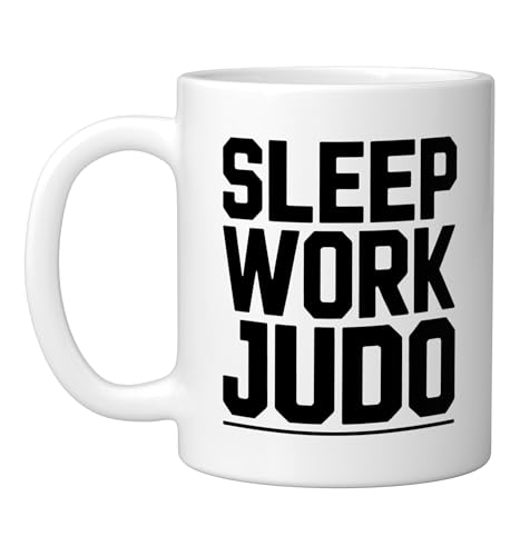 Judo Dad Life Humor Between Work Sleep Mat Time Martial Arts Ceramic Mug, White - color: White