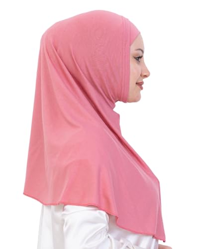 Prien Instant Hijab For Women, Muslim Long Scarf, Undercap Turban Set, Turkish Islamic Clothing, Prayer Clothes For Abaya - color: Dusty Rose