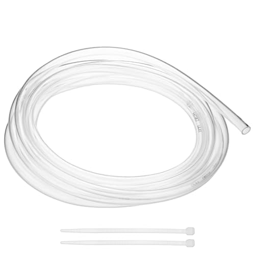 M METERXITY Vinyl Tubing 1/4" ID x 5/16" OD 10ft, Clear | Flexible Plastic Tube, with 2 Hose Ties, Lightweight Hybrid PVC Hose, for Water Gardening, Airline, Aquarium Tubing - size: 1/4" ID x 10ft
