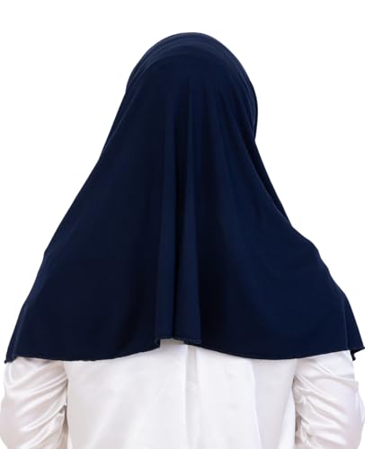 Prien Instant Hijab For Women, Muslim Long Scarf, Undercap Turban Set, Turkish Islamic Clothing, Prayer Clothes For Abaya - color: Navy Blue