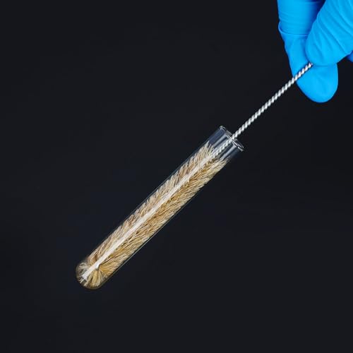 Test Tube Brushes, 10 Pack Bristle Test Tube Bottle Wash Cleaning Brushes with Radial Tufted End Suitable for Laboratory Use, Size L - size: Large