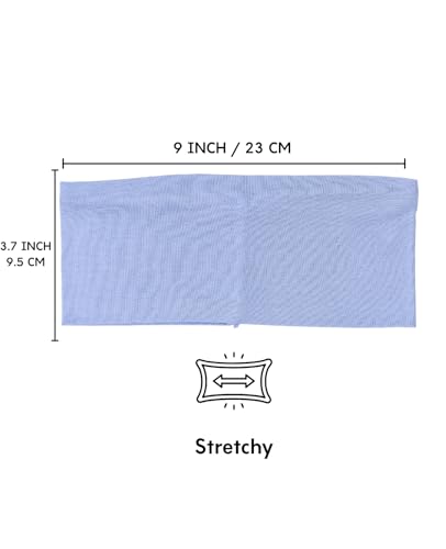 Prien Women Cotton Hijab Cap, Stretchy Head Cover, Pre-Sewn Inner Muslim Scarf Undercap, Non Slip Headband for Daily Wear - color: Blue
